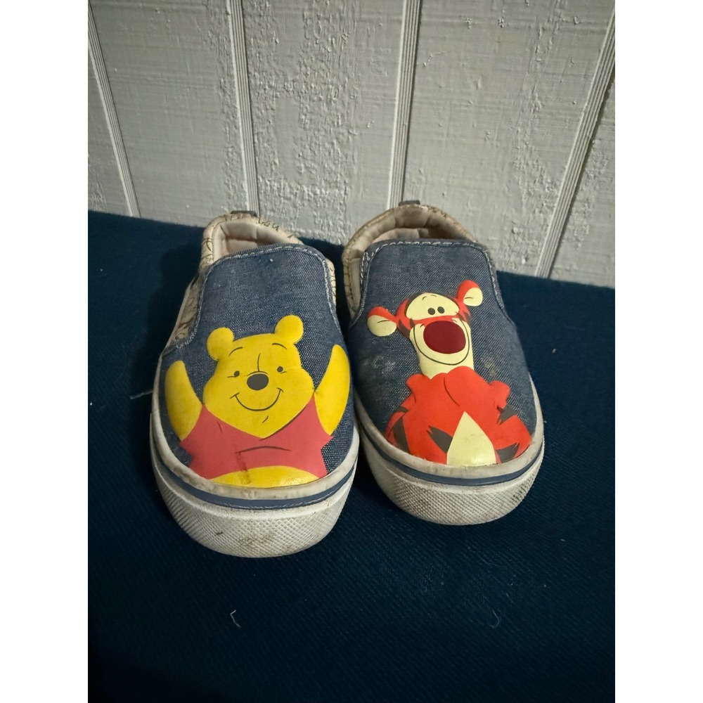 Disney Baby Winnie the Pooh Tigger Toddler Slip On Sneakers Blue Size 6